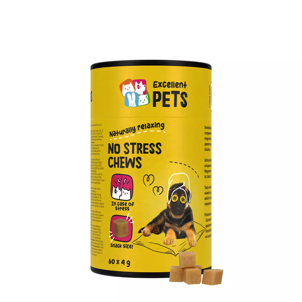 релаксираща хранителна добавка за куче excellent pets no stress - 60 меки дъвчащи лакомства