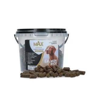 суха храна за възрастни кучета max adult пресовани гранули със сьомга и ориз 400 г - продукт maxa027p