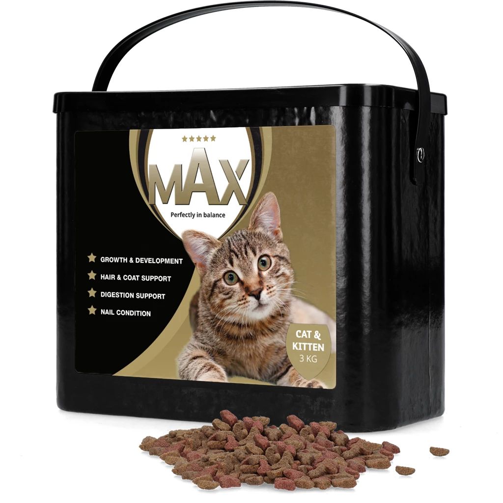 премиум суха балансирана храна за котки и малки котенца max 3 кг - опаковка