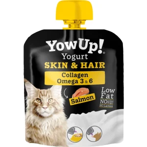 кисело мляко за котки йогурт yowup със сьомга за кожа и козина